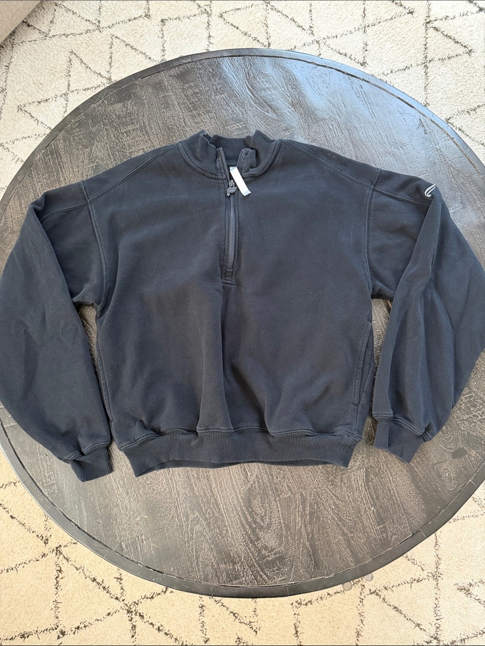 Fabletics Women's Black Quarter-Zip Pullover Sweatshirt